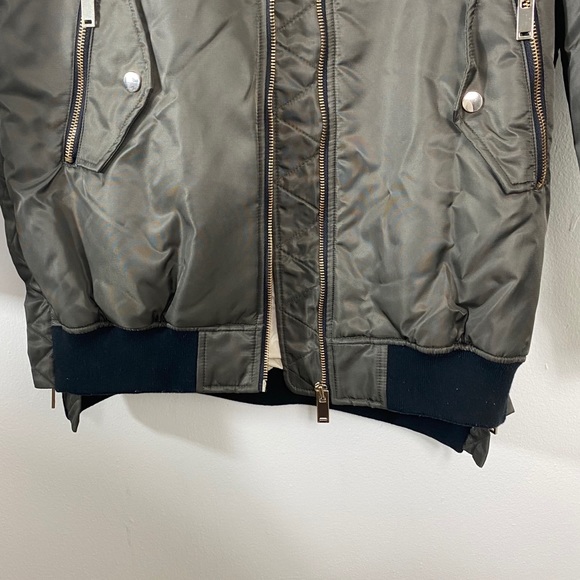 ZARA Khaki Oversized Bomber Jacket - Picture 7 of 13